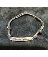 925 silver Forever Friends Engraved Girls Leather Bracelet - £6.95 GBP