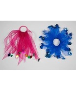 LOT OF 2  PONYTAIL PONY TAIL HOLDER SHEER RIBBONS FLOWERS OVALS  HAIR AC... - $5.53