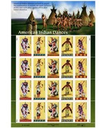 American Indian Dances Sheet of Twenty 32 Cent Postage Stamps Scott 3076a - $11.95