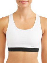 Avia Wirefree Sports Bra SMALL Med. Support White W Black Racerback Compression - £11.86 GBP