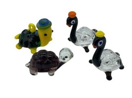 Turtle Miniatures Lot Figurines Glass Small Vintage Abstract Art - £14.38 GBP