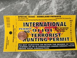 3.X5&quot; Decal Sticker INTERNATIONAL TERRORIST PERMIT - £4.68 GBP