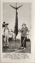 1930 Magazine Photo Woman Catches 129-lb Marlin Swordfish Off Catalina Island - £8.06 GBP
