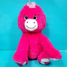 Unicorn Hot Pink Large Giant Plush Stuffed Animal 16&quot; Purple Glitter Hor... - £23.36 GBP