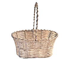 Silver Metal and Plastic Basket with Handle Wedding Home Decor - £12.73 GBP