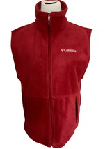 Columbia sleeveless fleece full zip hand pockets solid burgundy vest siz... - $24.04