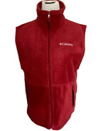 Columbia sleeveless fleece full zip hand pockets solid burgundy vest siz... - £18.79 GBP