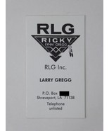 Larry Gregg, Ricky Lynn Gregg Manager Business Card Country Music Star RLG - $8.90