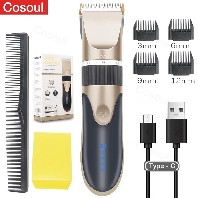 COSOUL Electric Hair Trimmer for Men Hair Clippers - Golden - $26.66