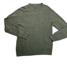 Dockers Mens Sz  L Acrylic Crew Neck Sweater Long Raglan Sleeves Marl Green - £11.94 GBP