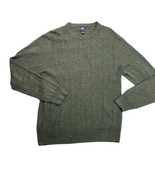 Dockers Mens Sz  L Acrylic Crew Neck Sweater Long Raglan Sleeves Marl Green - £11.89 GBP