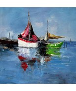 32x32 inches Yawl  stretched Oil Painting Canvas Art Wall Decor modern103 - £119.77 GBP