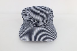 Vintage 90s Youth Child Hickory Striped Train Conductor Stretch Fit Hat Cap - $29.65