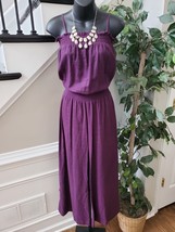 Fashion Love Women&#39;s Purple Solid Cotton Square Neck Sleeveless Jumpsuit... - £21.80 GBP
