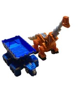 Dinotrux 4&quot; Metal Diecast Skya Truck &amp; Dump truck Figure Toy Blue Orange - £14.95 GBP