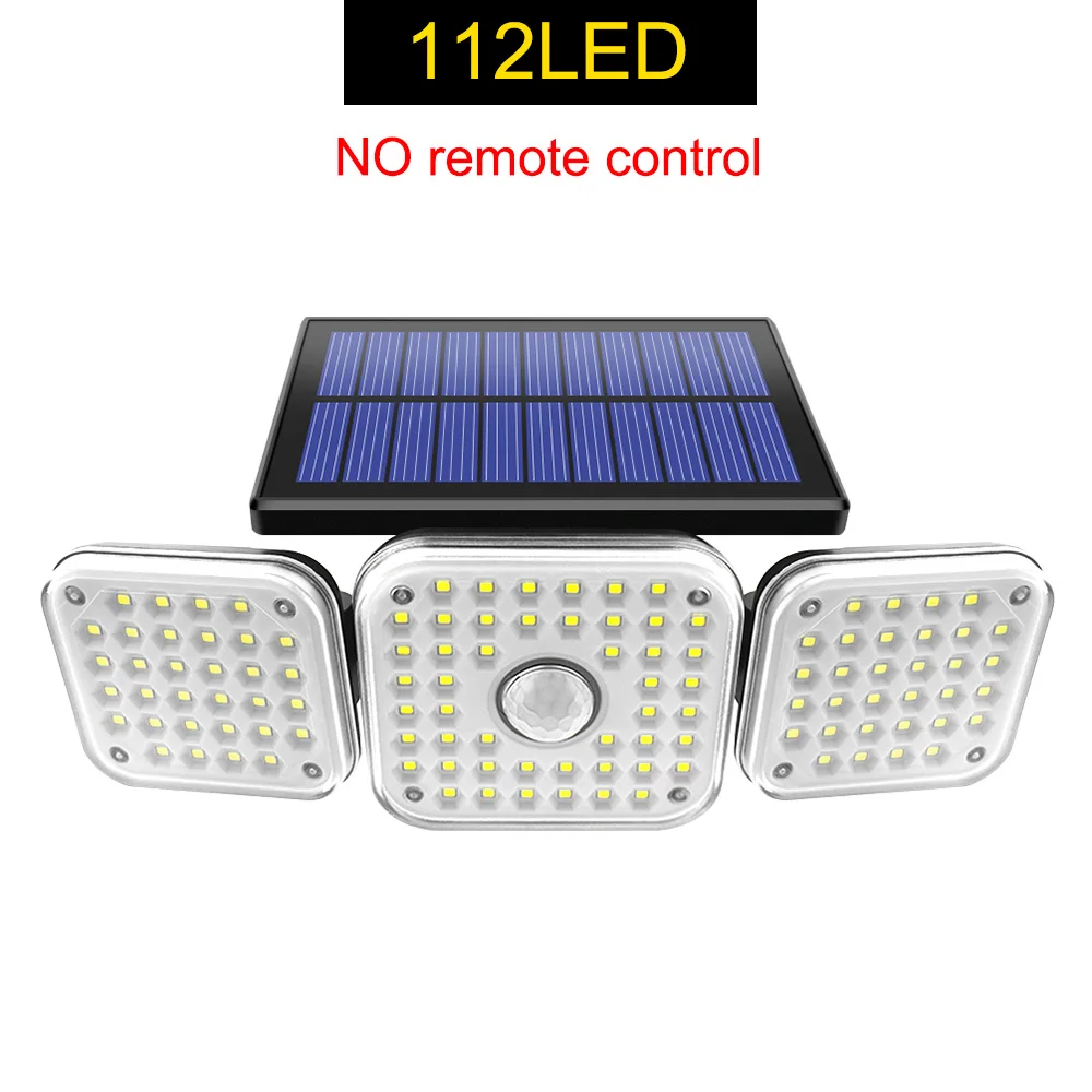Solar Lights Outdoor 182/112 LED Wall Lamp with Adjustable Heads Security LED Fl - £218.85 GBP