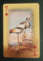 Animal-Themed Golden Foil PVC Mini Playing Card Cranes 7 Diamonds - $1.84
