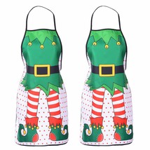 2 Pack Christmas Elf Apron, Cute Adjustable Kitchen Chef Bib Bbq Cooking Funny F - £23.71 GBP