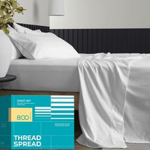 Twin Sheet Set, 800 Thread Count 100% Egyptian Cotton Sheets Twin Size Bed Sheet - $86.99