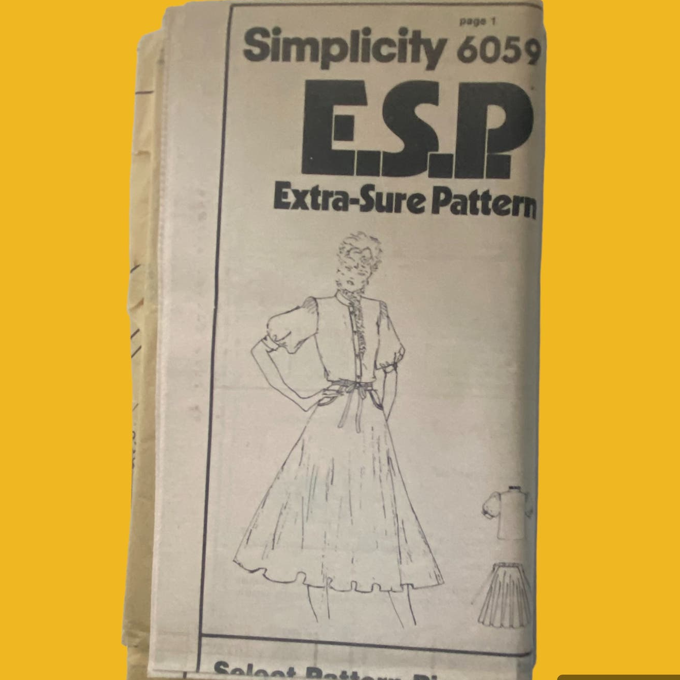 Primary image for Simplicity 6059 Top Skirt Pattern Miss 10-14 1983 Uncut No Envelope Full Circle