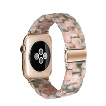 Resin Watch strap for Apple Watch Band  pink Green  For 38mm 40mm 41mm - £13.62 GBP