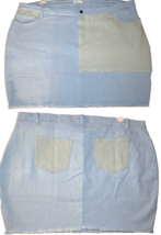 Rue+ Women&#39;s Plus 3X Stretch Denim Patchwork Mini Skirt - £19.65 GBP