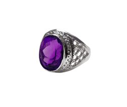 Mens Amethyst Statement Ring Natural Amethyst Men Ring 925 Silver Amethy... - £51.43 GBP