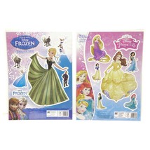 Set of 2 Frozen Movie &amp; Disney Princess Wall Stickers 14 Bedroom Sticker Decor - £7.90 GBP