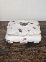 Norcrest Sweet Violet Keepsake Trinket Box 215/385 Purple Flowers 5&quot; - $28.05