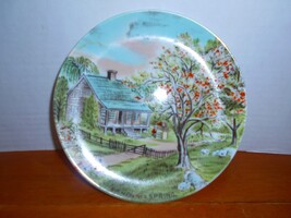 Currier &amp; Ives Log Cabin Spring Plate - $15.00