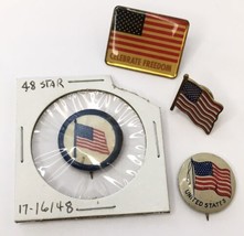 Vintage Lot of United States of America American Flag Pins 4pc Stars and... - $14.00