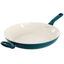 Spice by Tia Mowry 14 Inch Ceramic Nonstick Aluminum Skillet with Bakeli... - $54.44