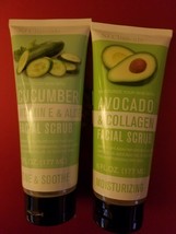 2 Pack Sj Clinicals Cucumber Vitamin E &amp; Aloe VERA/AVOCADO &amp; Collagen Facial Scr - £24.74 GBP