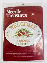 Vintage Needle Treasures &quot;Welcome Friends&quot; Strawberries Crewel 21&quot;x14&quot;#0... - $24.55 CAD