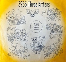 Aunt Martha&#39;s Hot Iron Transfers - Three Kittens #3955 - £2.61 GBP