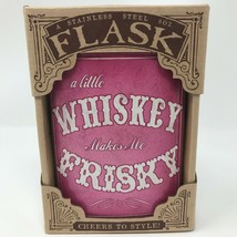 Trixie &amp; Milo Whiskey Makes Me Frisky 8oz Stainless Steel Flask - £23.20 GBP