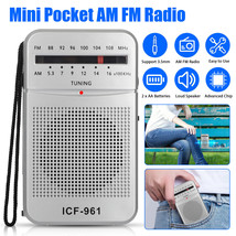 Portable Pocket Mini AM FM Radio Receiver Stereo Sound Speaker Battery O... - $19.99
