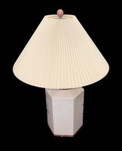Vtg 28" Floral Ceramic Table Lamp w/ Pleated Shade – Underwriters Laboratories image 8