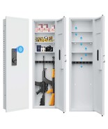 53&quot; Fingerprint Gun Safe, In-Wall Hidden Rifle Safe (White) - £168.07 GBP