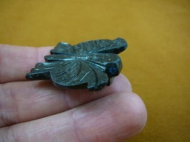 Y-BUT-8 Lil Black Gray Butterfly Insect Figurine Stone Gemstone Soapstone Peru - £6.86 GBP