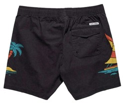 Banks Journal Elastic Waist Bahamas Board Shorts Dirty Black-Size 38 - £19.98 GBP