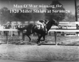 1920 - MAN O&#39; WAR winning the Miller Stakes at Saratoga - 10&quot; x 8&quot; - £15.75 GBP