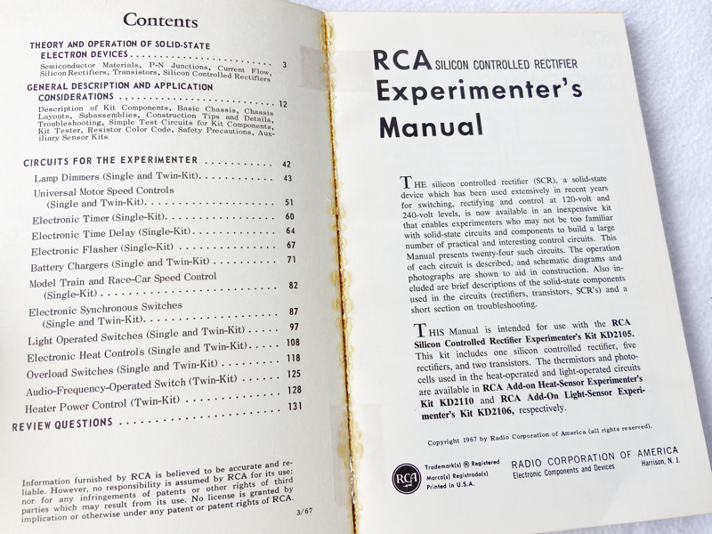 1967 PB RCA Experimenter's Manual, Silicon Controlled Rectifier Books