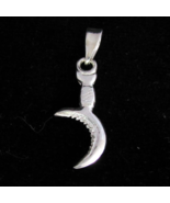 Little Sterling silver Pendant Sickle of the Druid high polished 925 silver - $40.85 CAD
