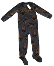 Carters Fleece Footed pajama Blanket Sleeper Size Kids 7 Wolf Dog Blue - £22.51 GBP