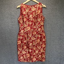 Valerie Dresses Pure Silk Red Floral Sleeveless Sheath Skirt Womens 8 Lined - $19.29