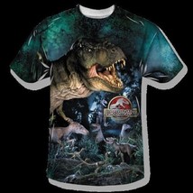 Jurassic Park Dinos Gather T-Rex Sublimation Print T-Shirt NEW UNWORN - £19.46 GBP