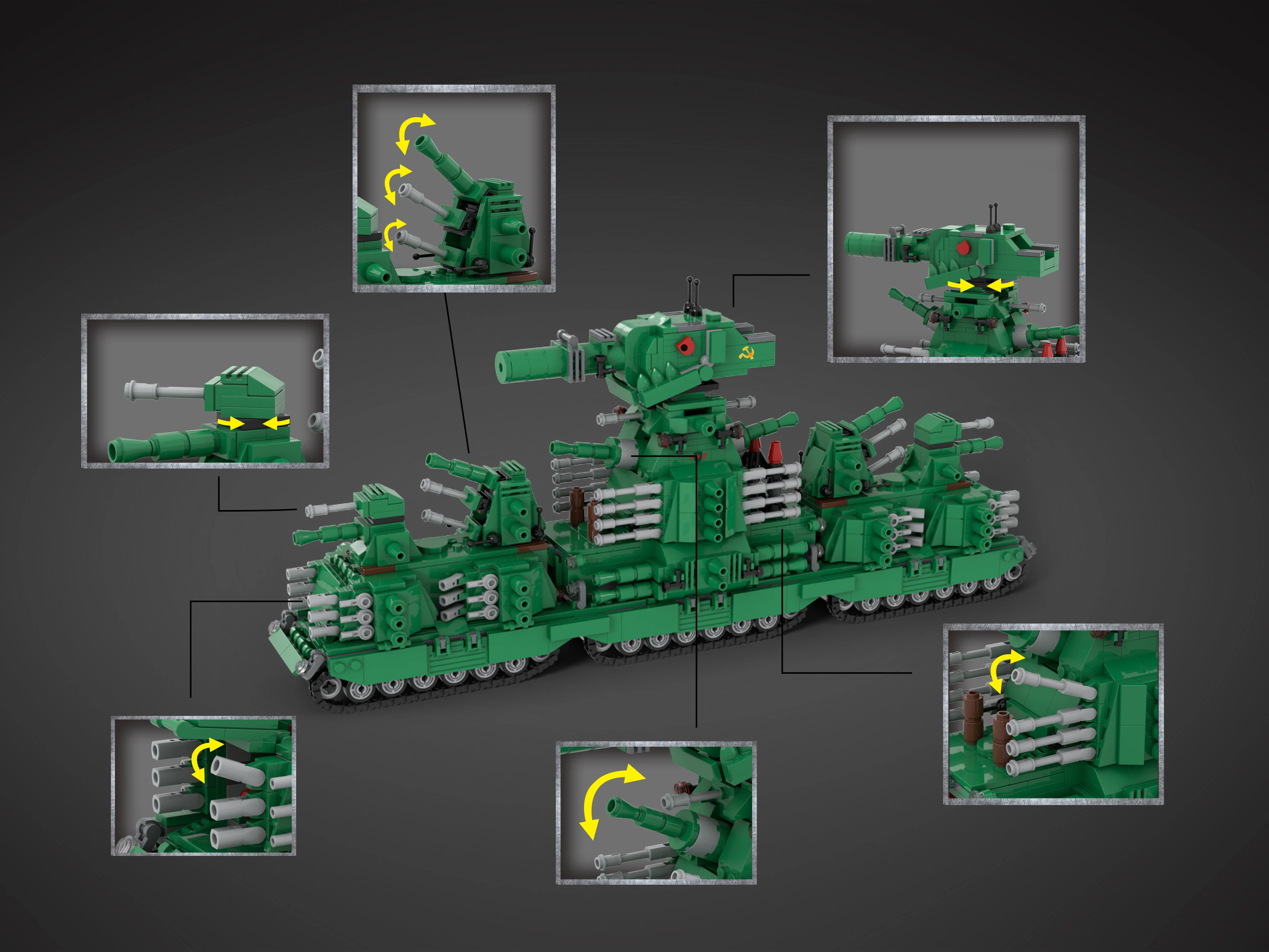 MOC Military Type KV44 Armored vehicles Main Battle Tank Model Building ...