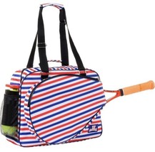Thorza Tennis Bag Dual Racquet Holder Mesh Ball Pocket Large Storage Striped USA - £21.54 GBP
