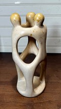 Hand Carved Soapstone  8” Sculpture Family Unity art decor - £15.92 GBP